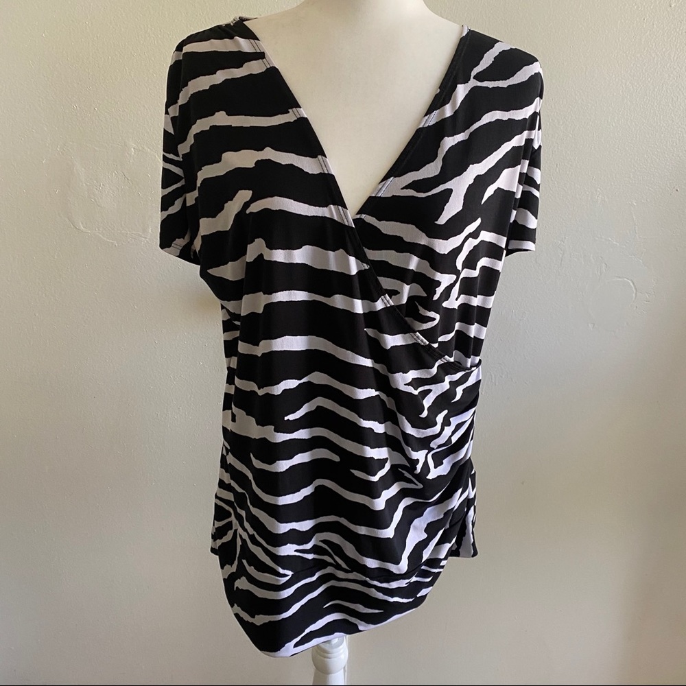 Zebra Print Draped Top